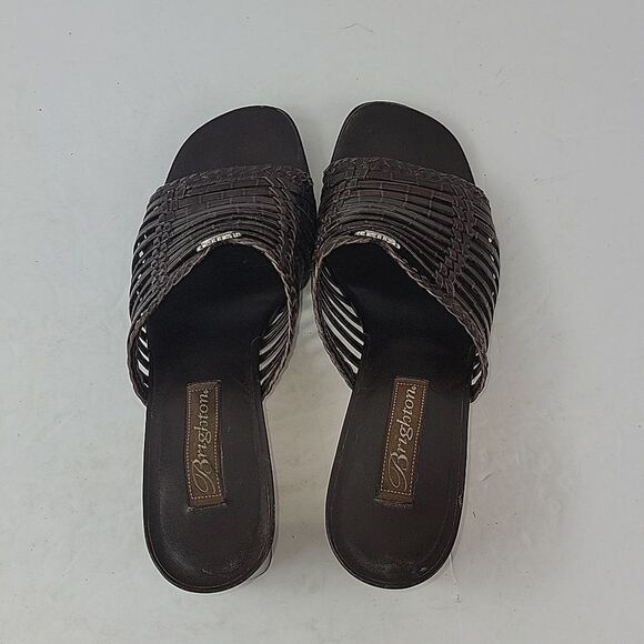 Brighton Freddi Brown Leather Strappy Heeled Women's Mule - Picture 10 of 15